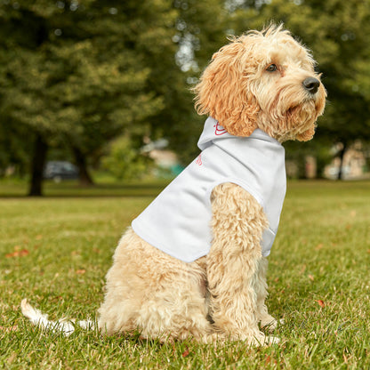 White On Red Pet Hoodie