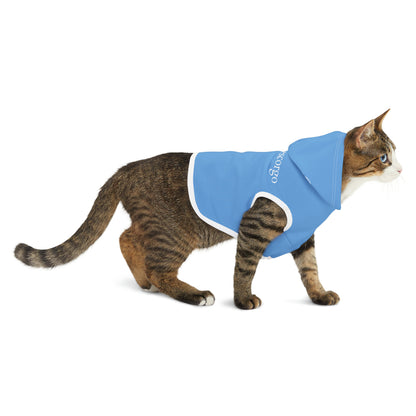 Baby blue on white pet hoodie