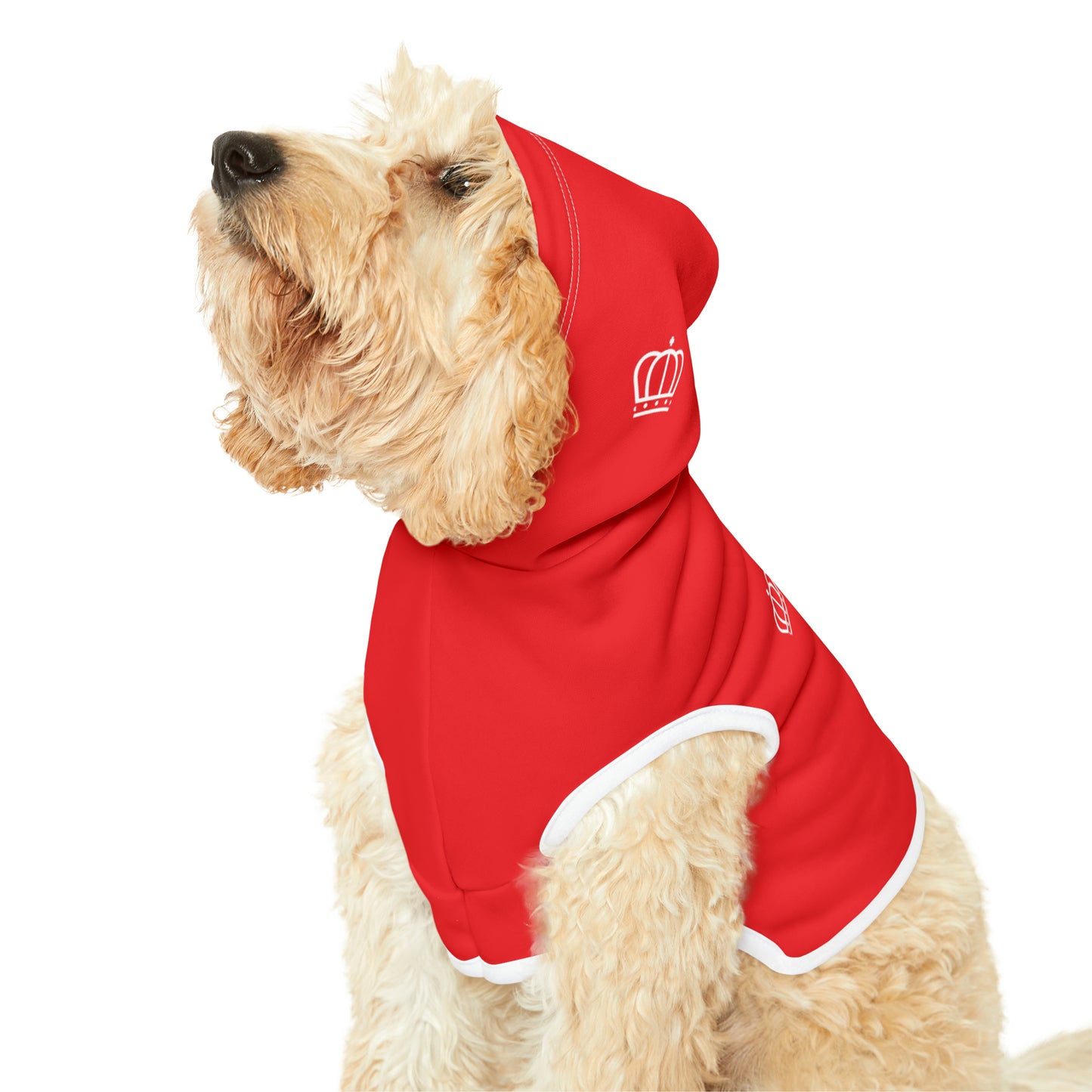 Red on White Pet Hoodie