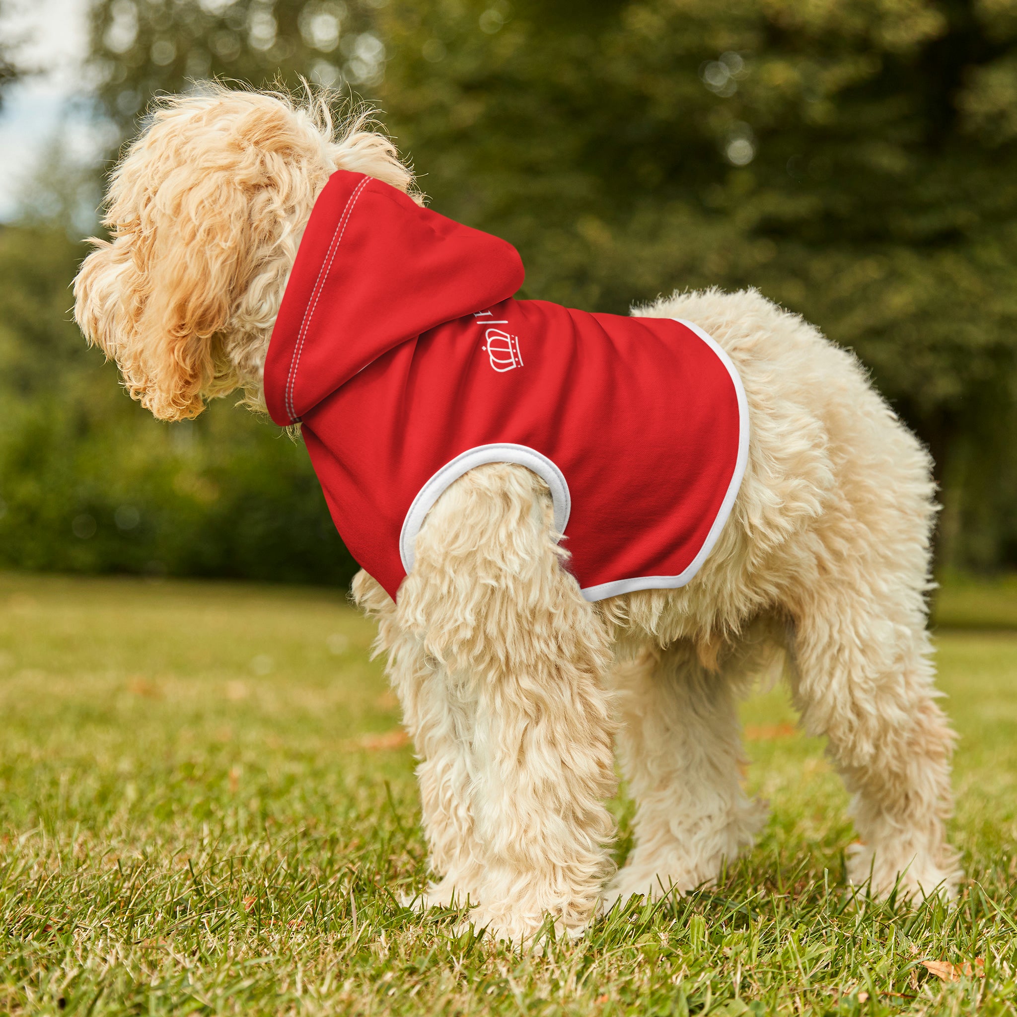 Red on White Pet Hoodie