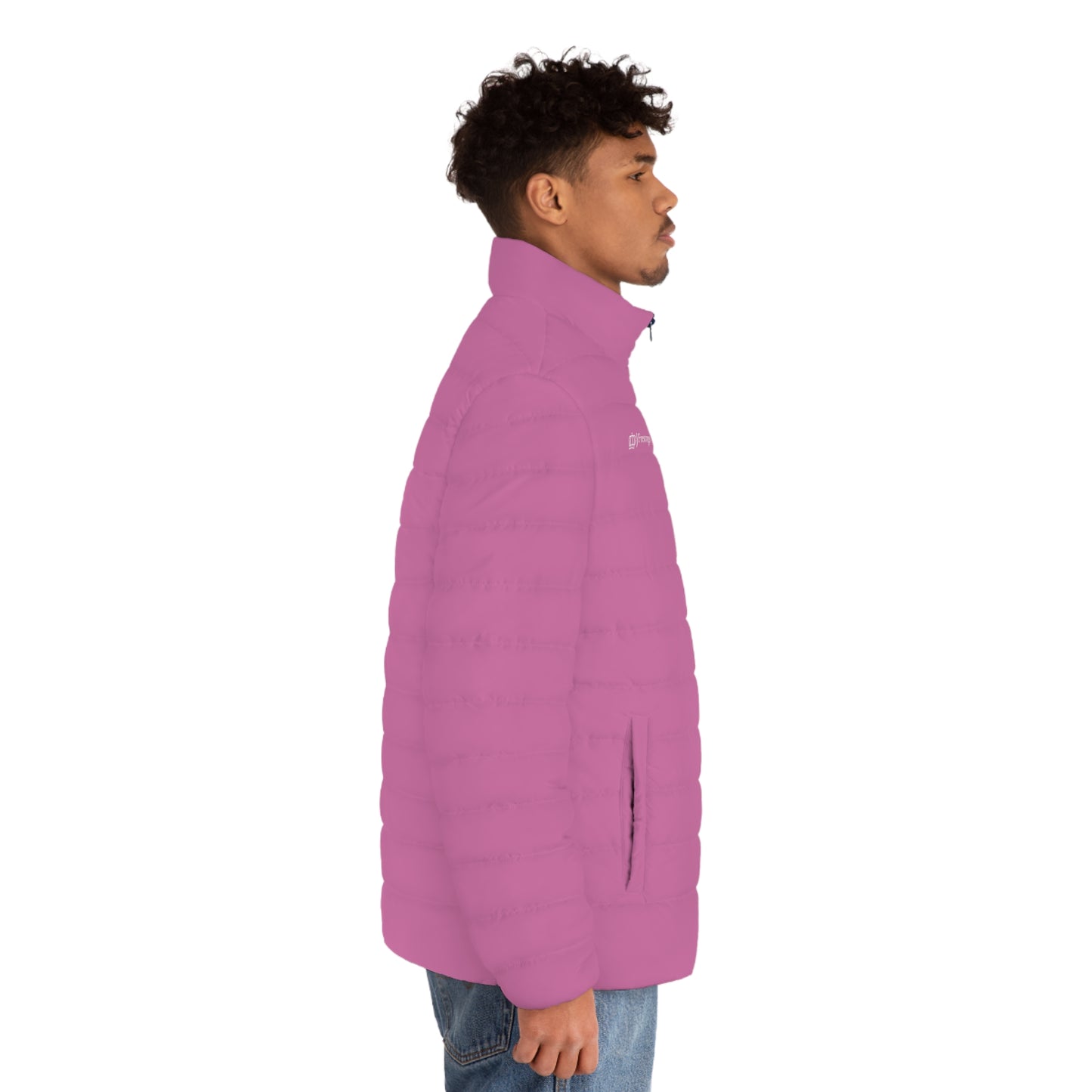 Flamingo Pink Men's Puffer Jacket