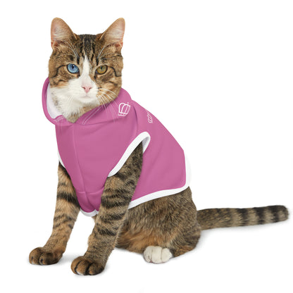 Purple on white pet hoodie