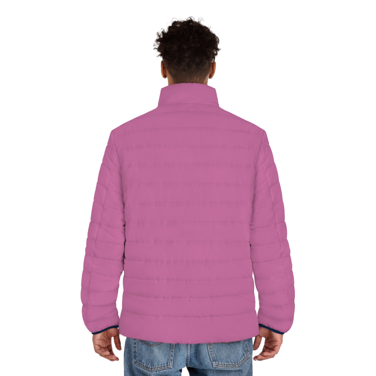 Flamingo Pink Men's Puffer Jacket