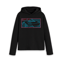 Black Printed Hoody Front