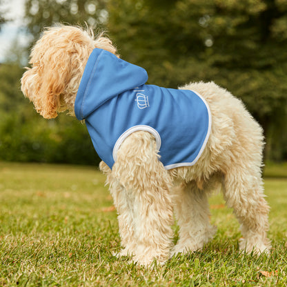 Baby blue on white pet hoodie