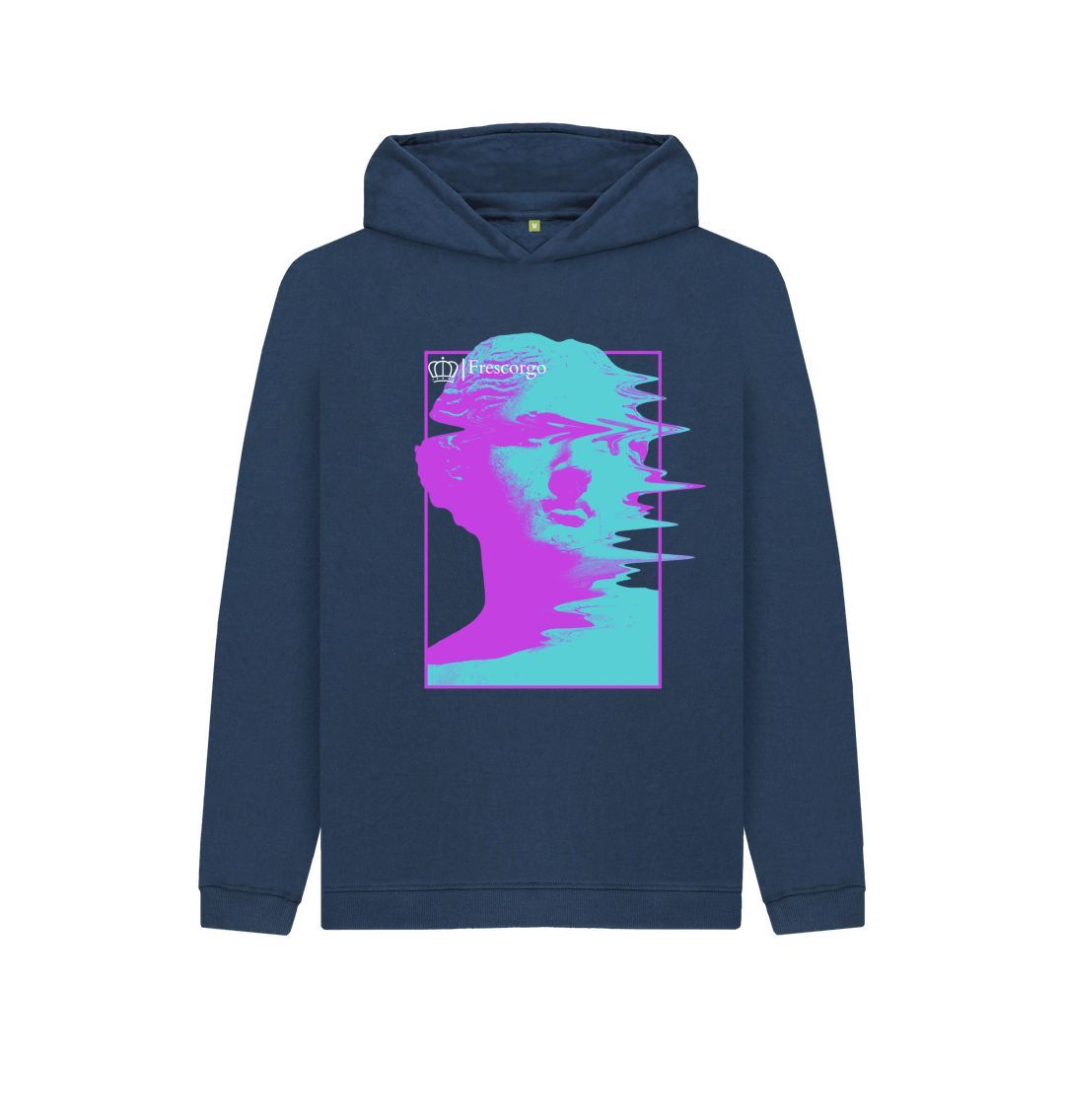 Navy Blue Men\u2019s Blurry Statue Hoodie