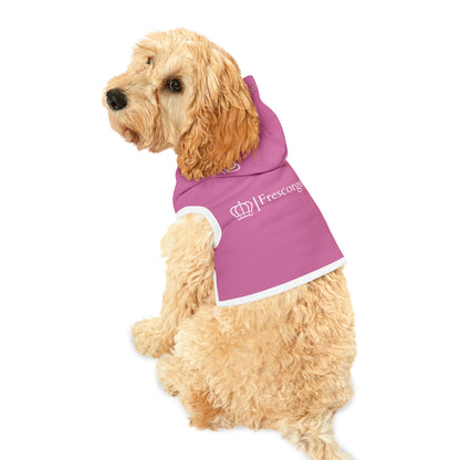 Purple on white pet hoodie