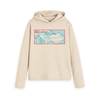 Oat Printed Hoody Front