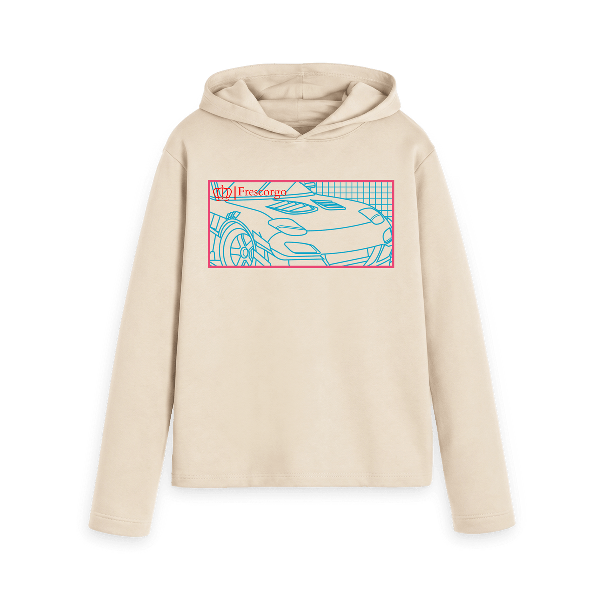 Oat Printed Hoody Front