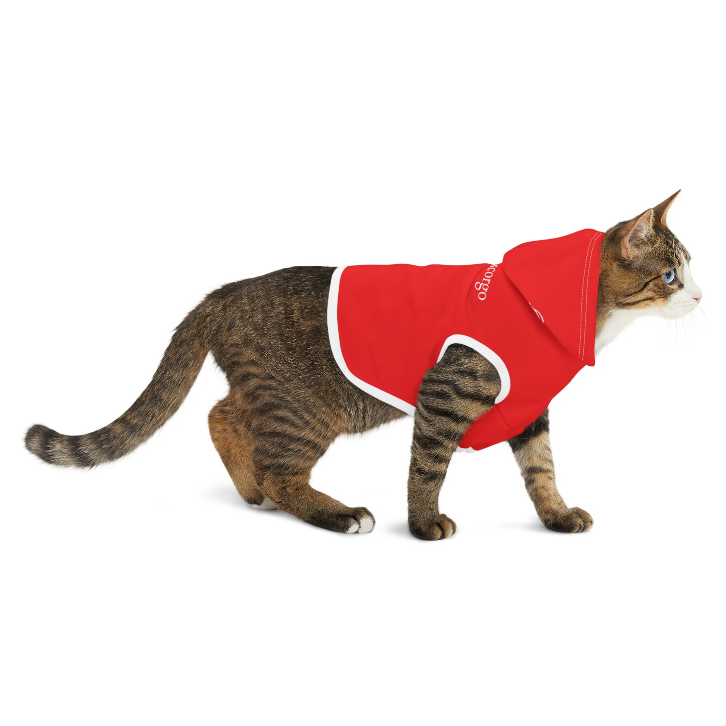 Red on White Pet Hoodie