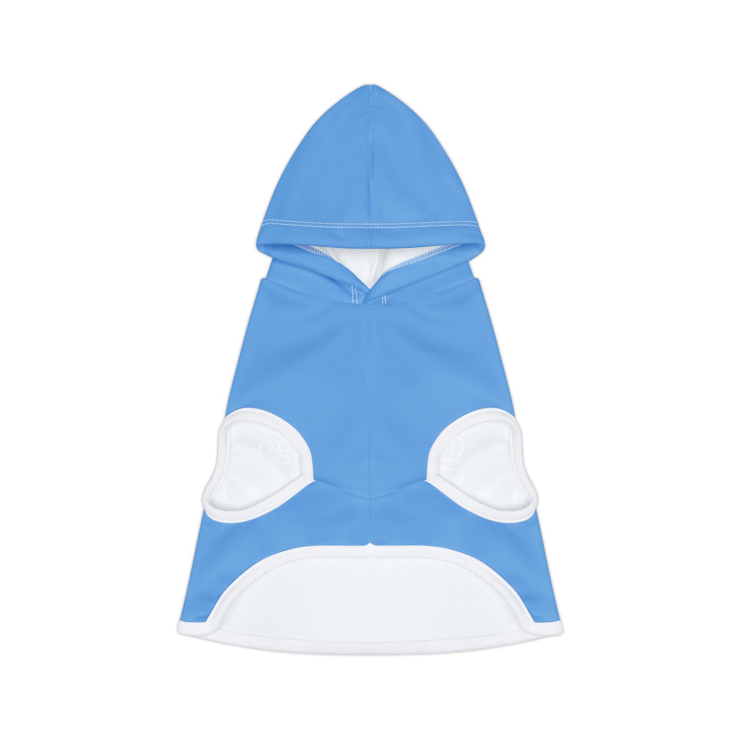 Baby blue on white pet hoodie