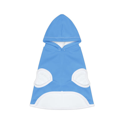 Baby blue on white pet hoodie