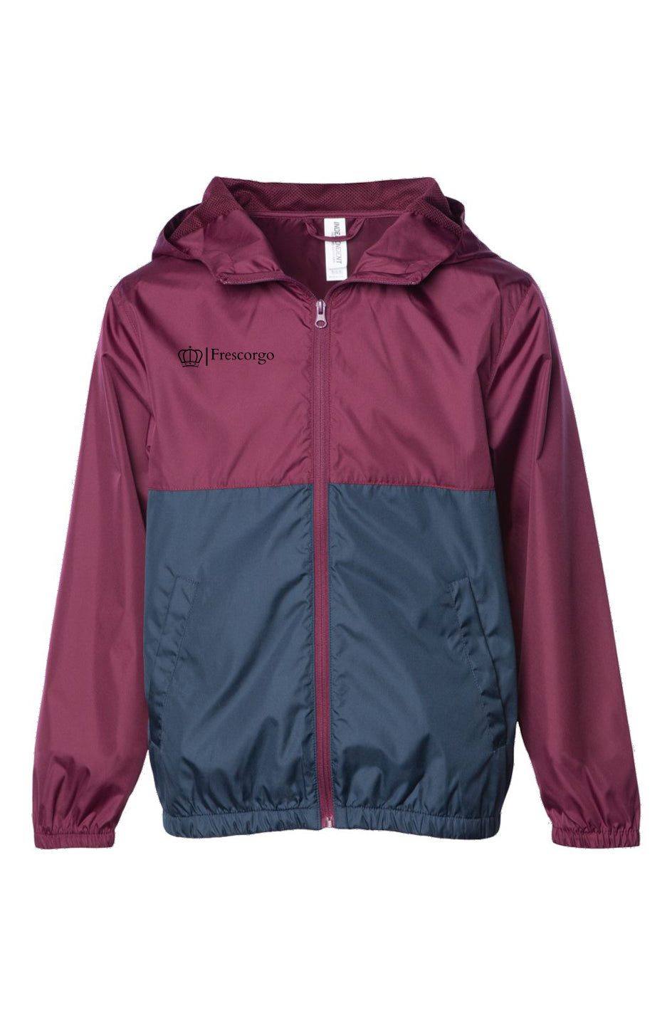 Youth Maroon-Navy Lightweight Windbreaker Jacket