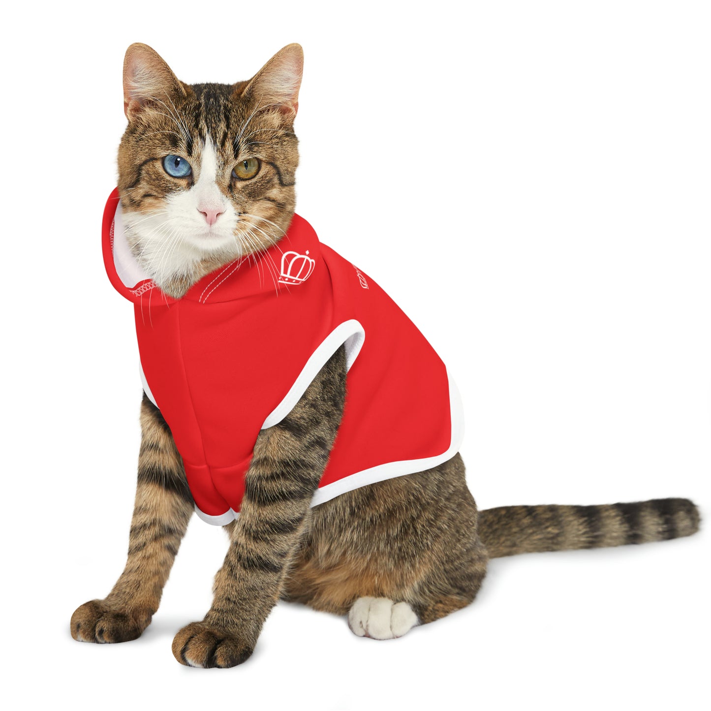 Red on White Pet Hoodie