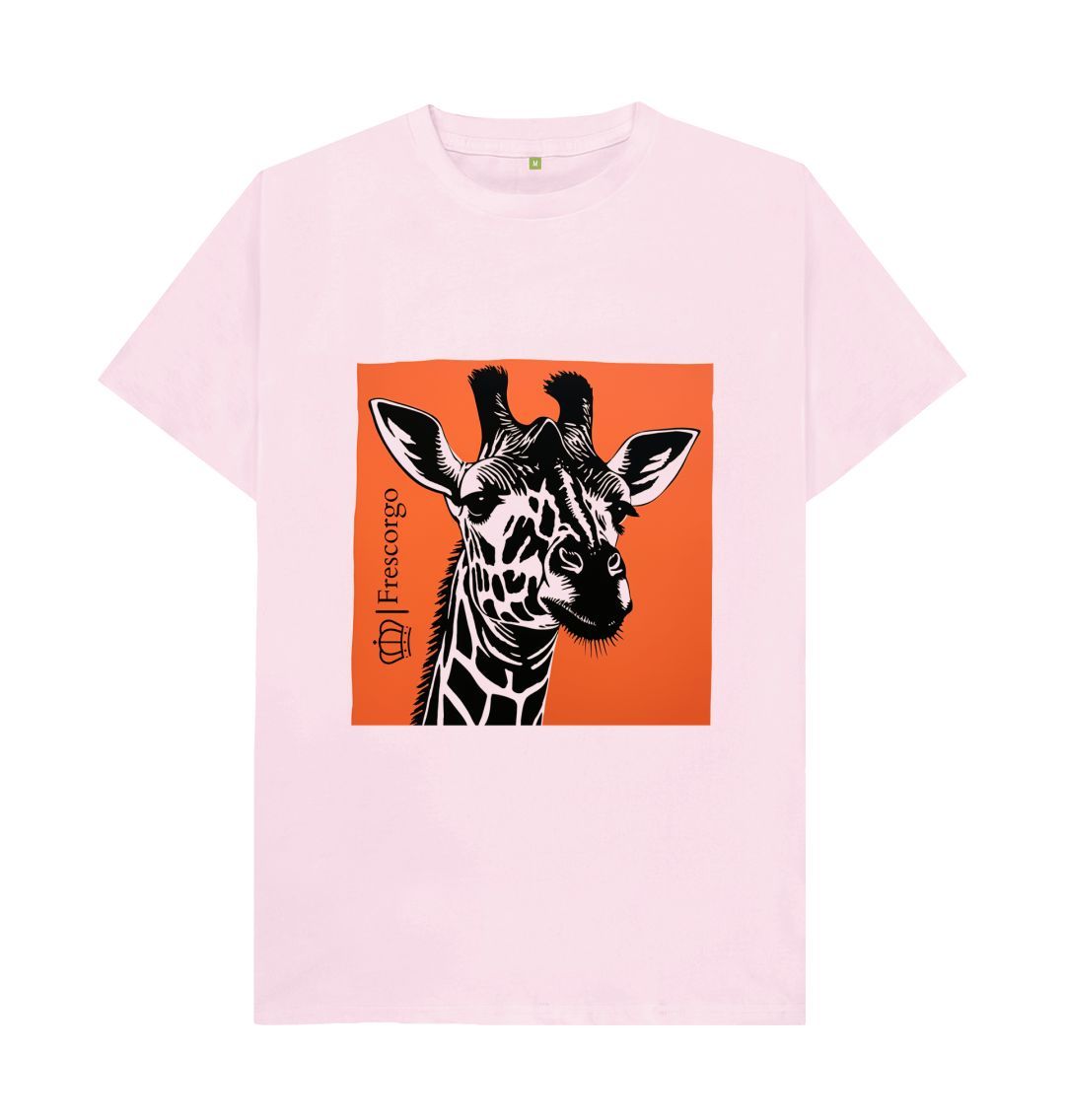 Pink Men\u2019s Organic Cotton Retro Giraffe tee