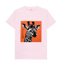 Pink Men\u2019s Organic Cotton Retro Giraffe tee