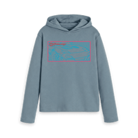 Stone Blue Printed Hoody Front