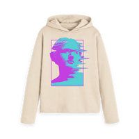 Oat Printed Hoody Front