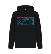 Black Printed Hoody Front
