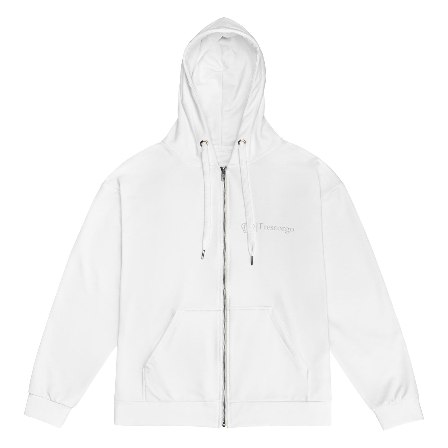 Eco Vanilla White Unisex zip hoodie