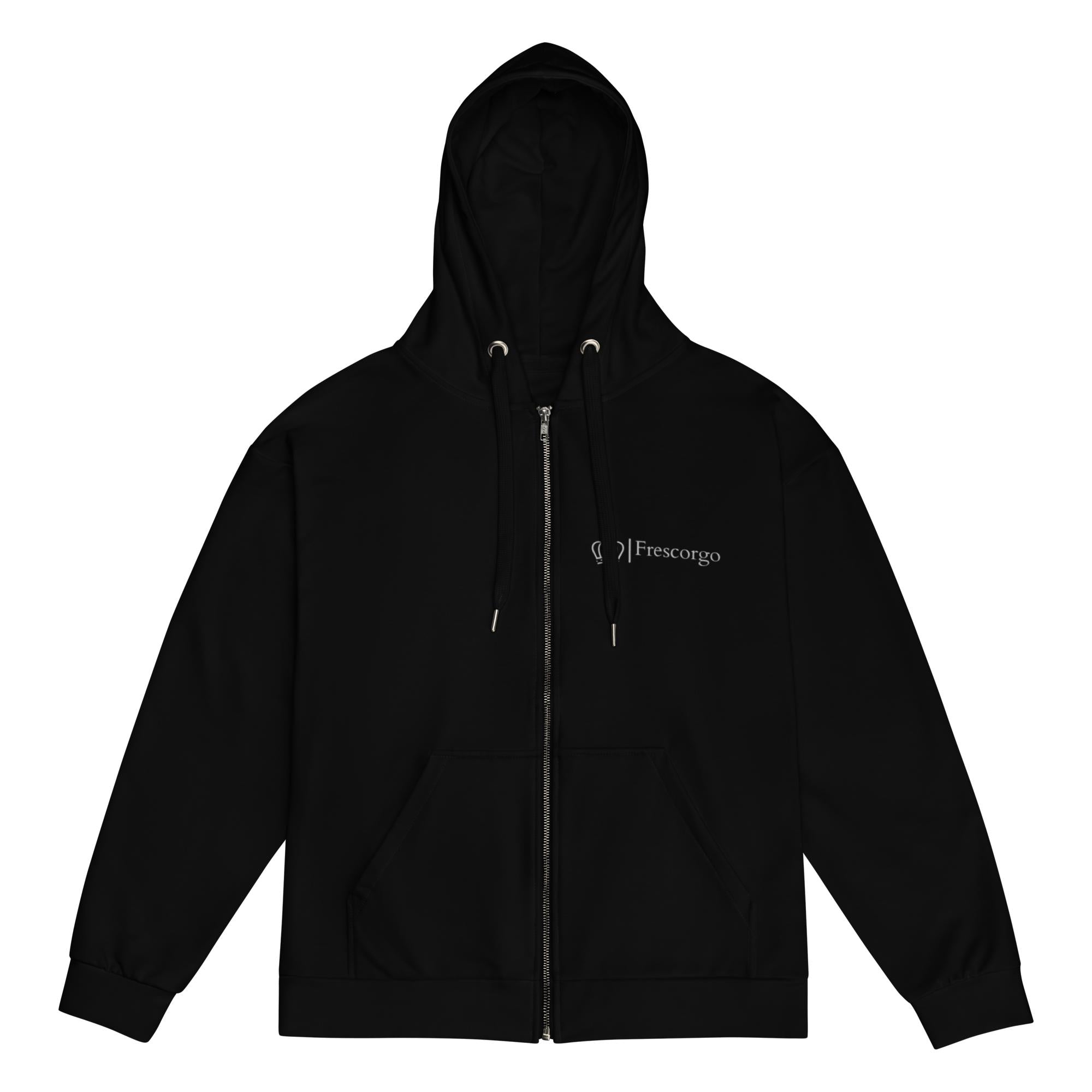 Eco Ebony Black Unisex zip hoodie