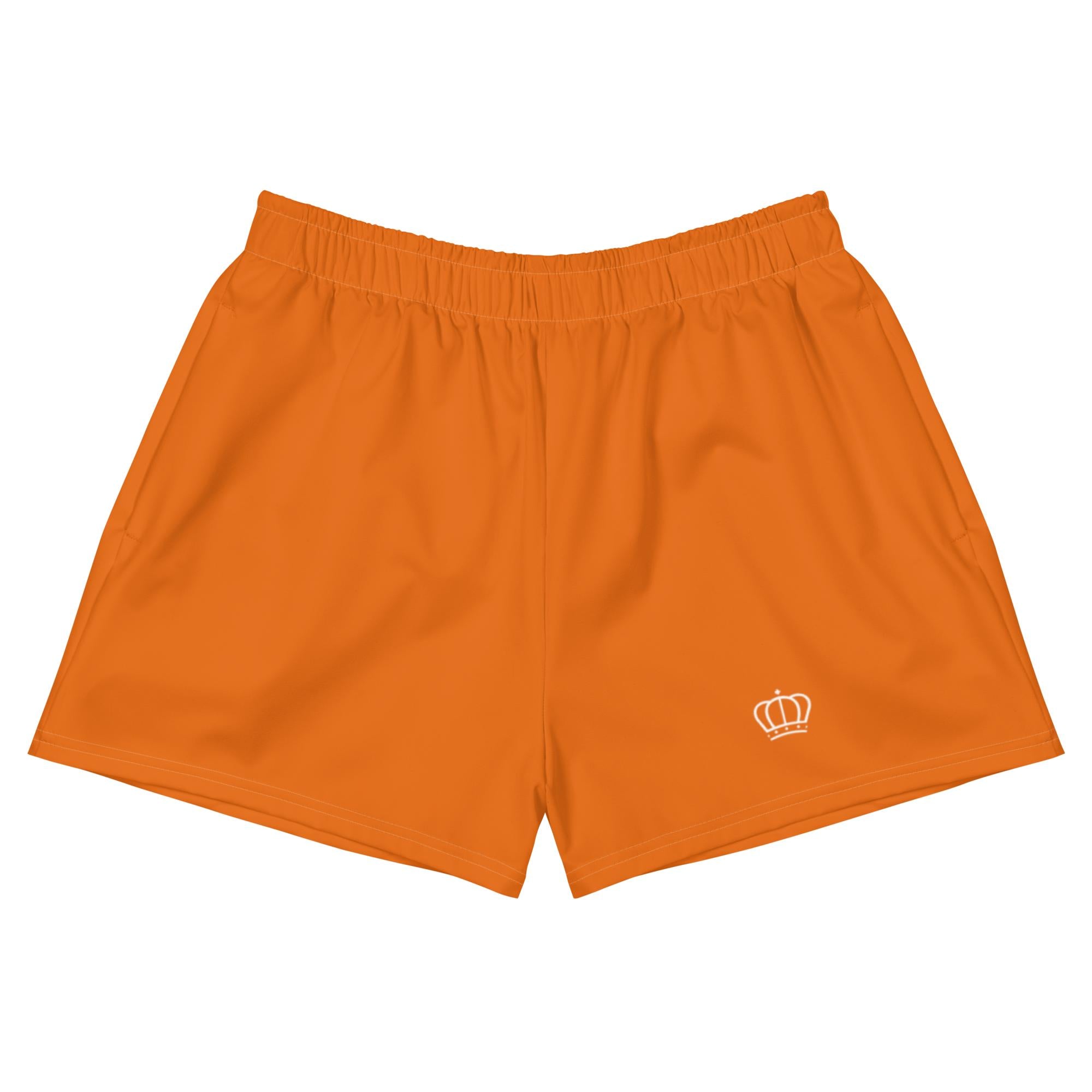 Citrus Orange Women’s Recycled Athletic Shorts