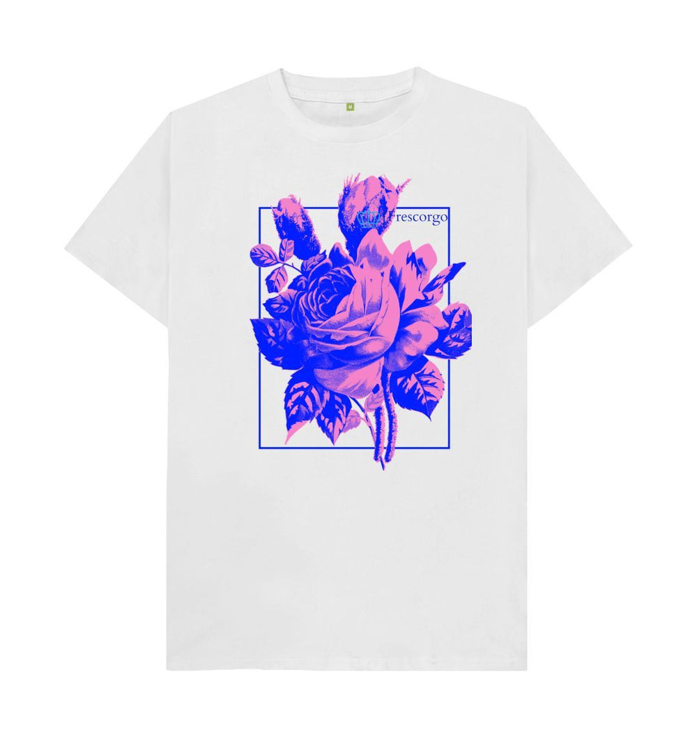 White Men\u2019s Retro Flower T- Shirt