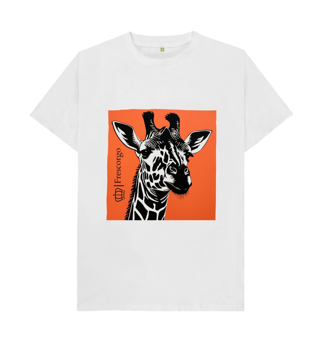 White Men\u2019s Organic Cotton Retro Giraffe tee