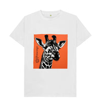 White Men\u2019s Organic Cotton Retro Giraffe tee