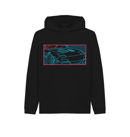 Black Kid\u2019s Red and Blue Car Hoodie