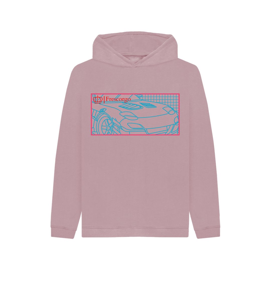 Mauve Kid\u2019s Red and Blue Car Hoodie