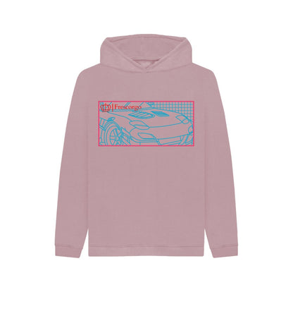 Mauve Kid\u2019s Red and Blue Car Hoodie