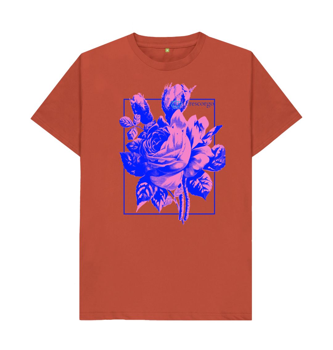 Rust Men\u2019s Retro Flower T- Shirt