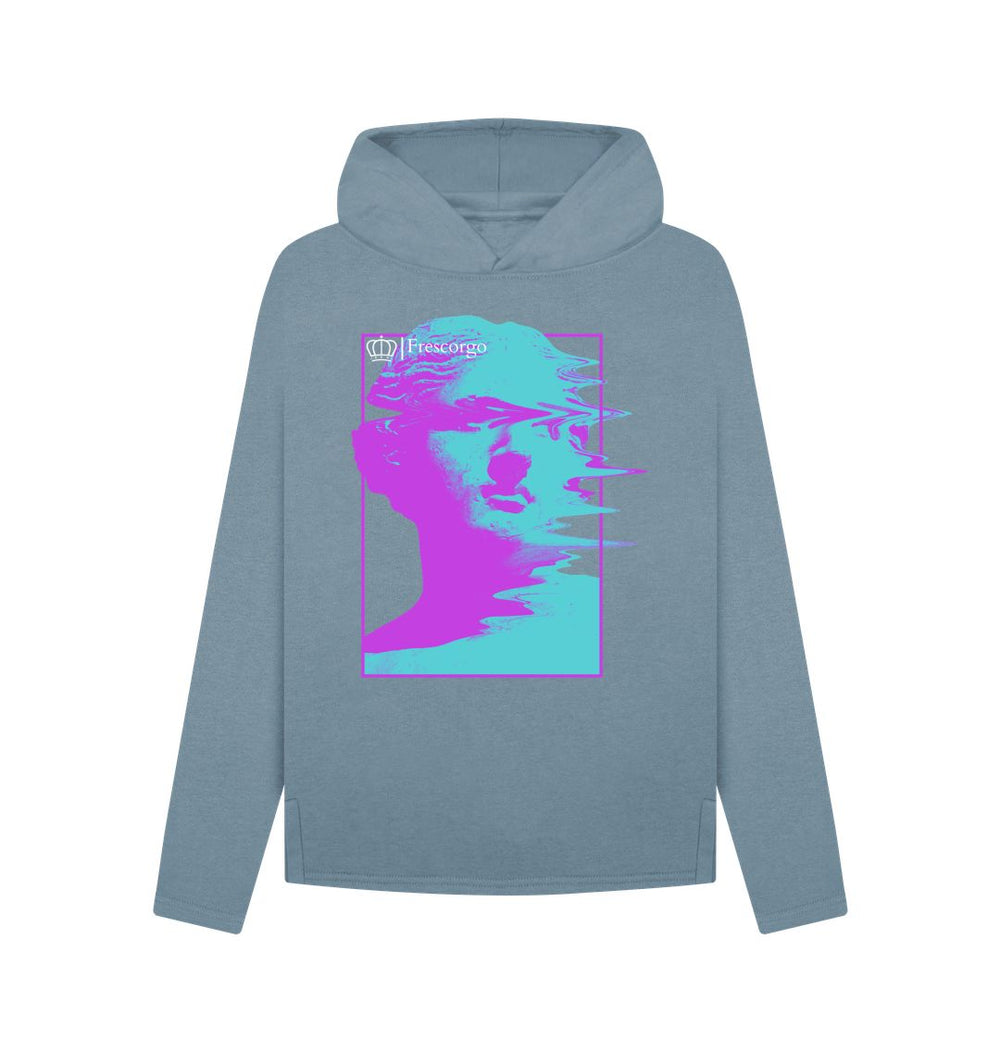 Stone Blue Women\u2019s Blurry Statue Hoodie