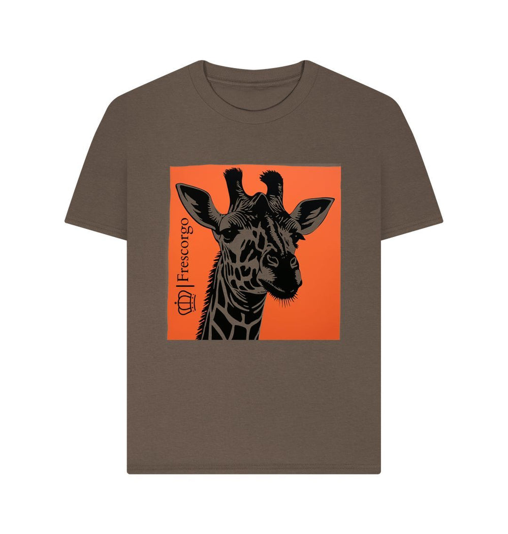 Chocolate Women\u2019s Organic Cotton Retro Giraffe tee