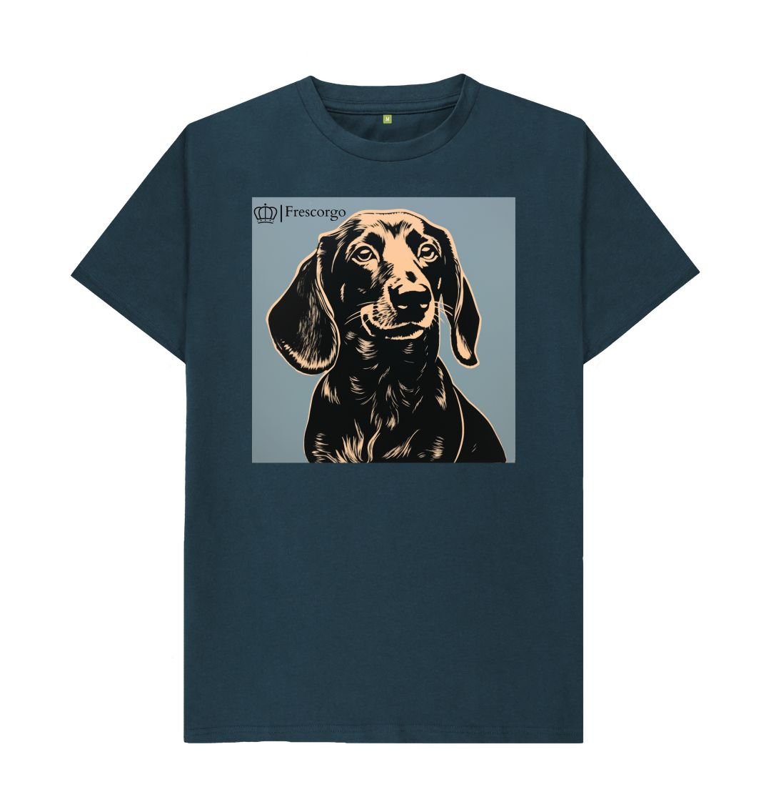 Denim Blue Men\u2019s Frescorgo Yellow and Black Dog Tee