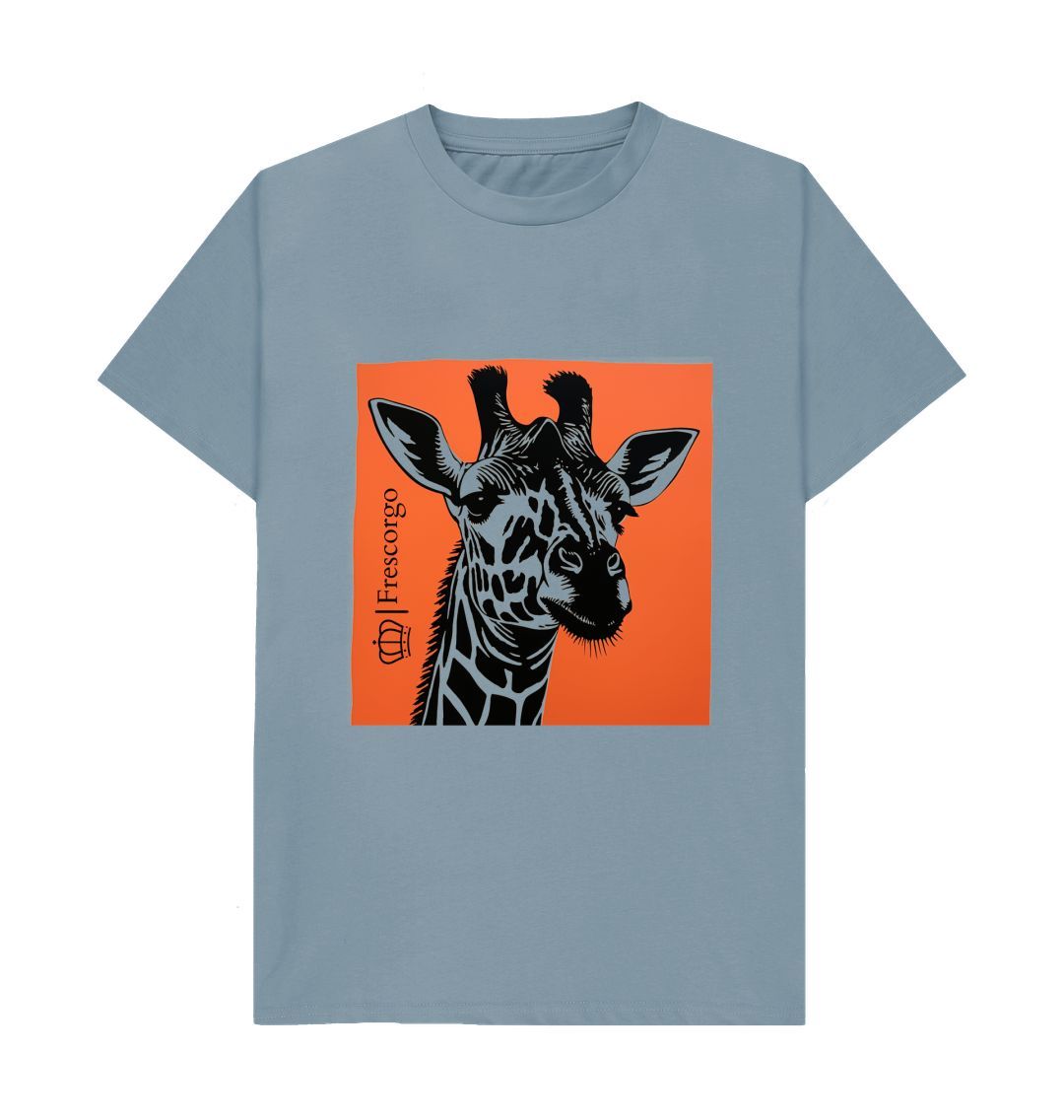 Stone Blue Men\u2019s Organic Cotton Retro Giraffe tee