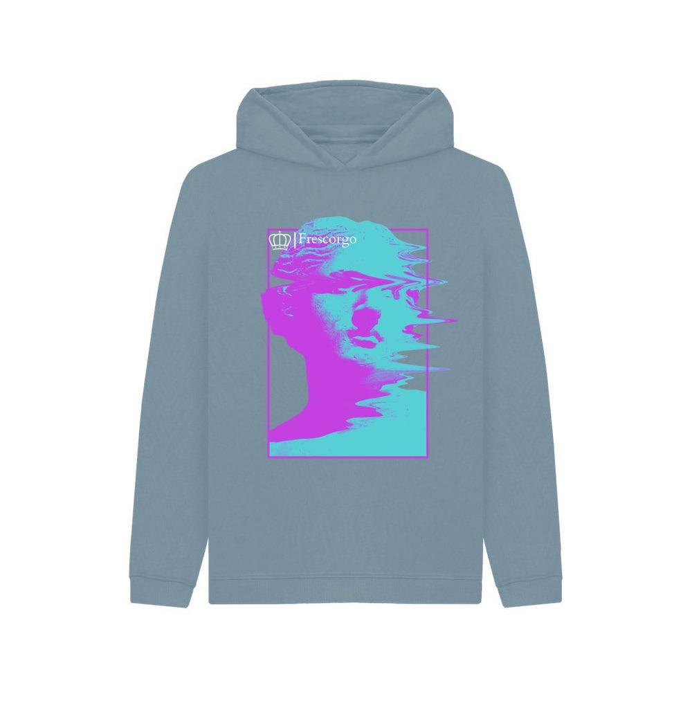 Stone Blue Kid\u2019s Blurry Statue Hoodie