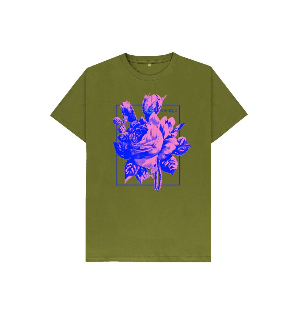 Moss Green Kid\u2019s Retro Flower T- Shirt