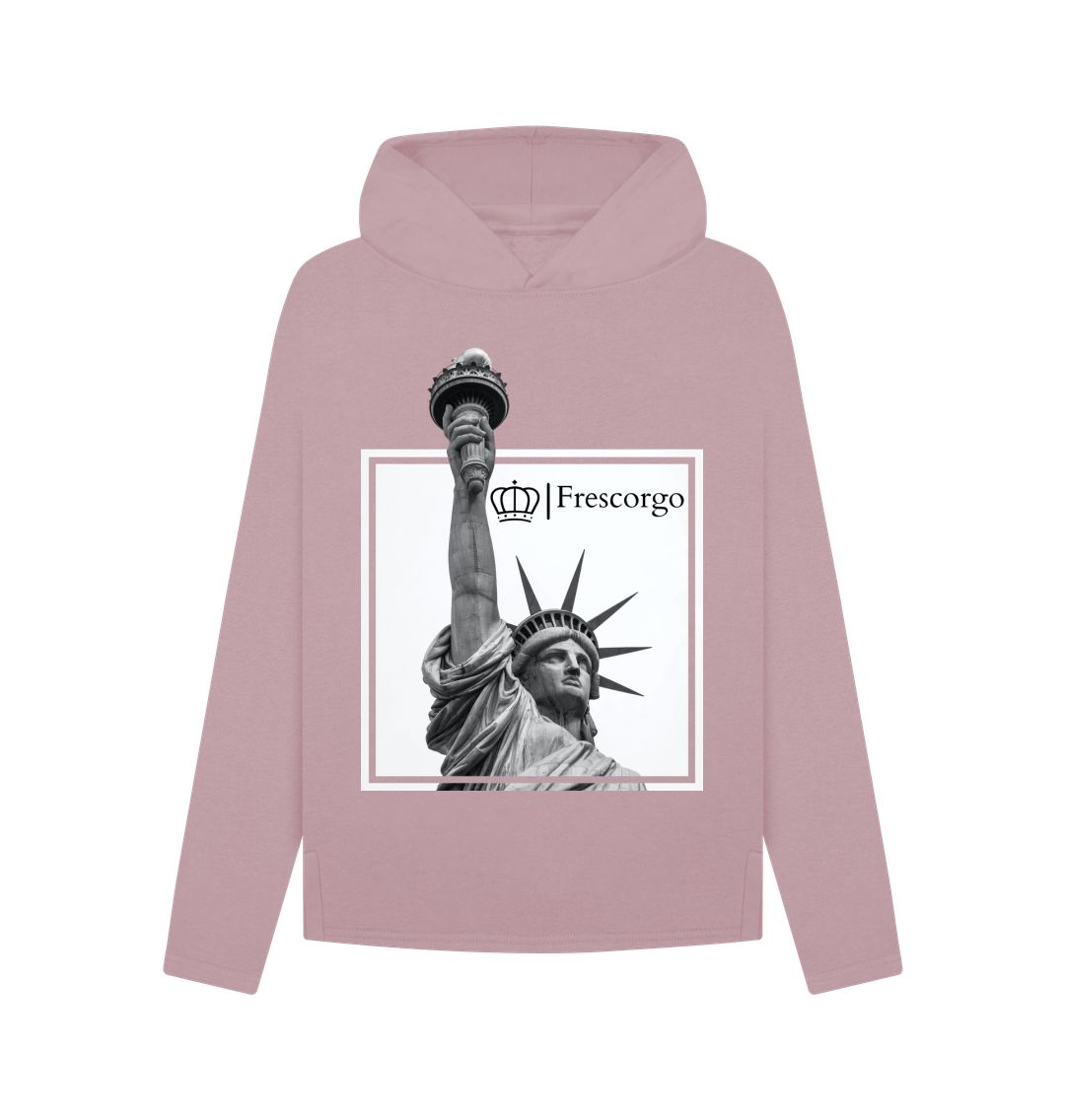 Mauve Women\u2019s Organic Cotton Statue Of Liberty Hoodie