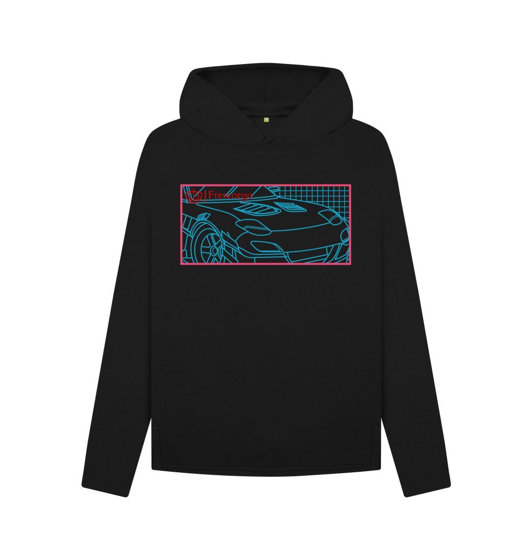 Black Women\u2019s Red and Blue Car Hoodie