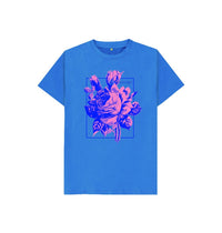 Bright Blue Kid\u2019s Retro Flower T- Shirt