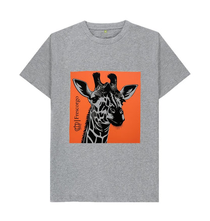 Athletic Grey Men\u2019s Organic Cotton Retro Giraffe tee