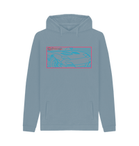 Stone Blue Printed Hoody Front