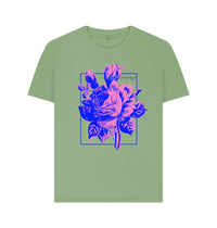 Sage Women\u2019s Retro Flower T- Shirt