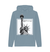 Stone Blue Printed Hoody Front