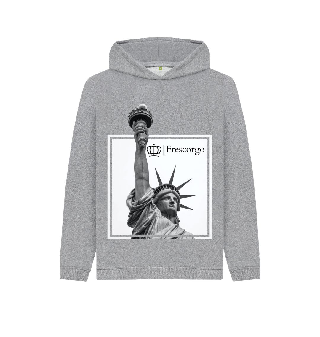 Athletic Grey Youth Organic Cotton Statue Of Liberty Hoodie