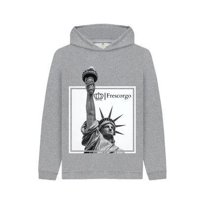 Athletic Grey Youth Organic Cotton Statue Of Liberty Hoodie