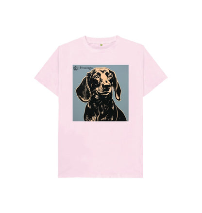 Pink Kid\u2019s Frescorgo Yellow and Black Dog Tee