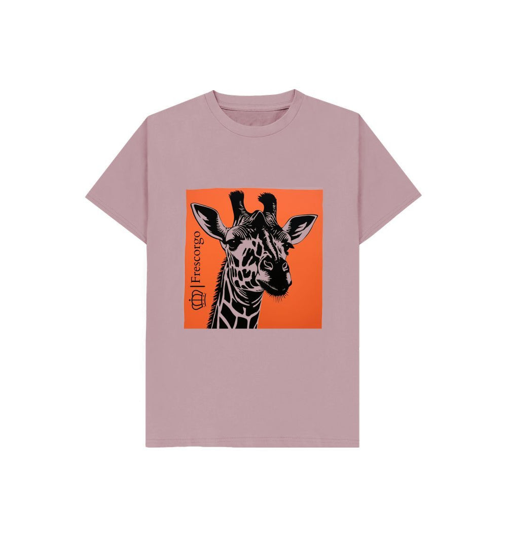 Mauve Kid\u2019s Organic Cotton Retro Giraffe tee